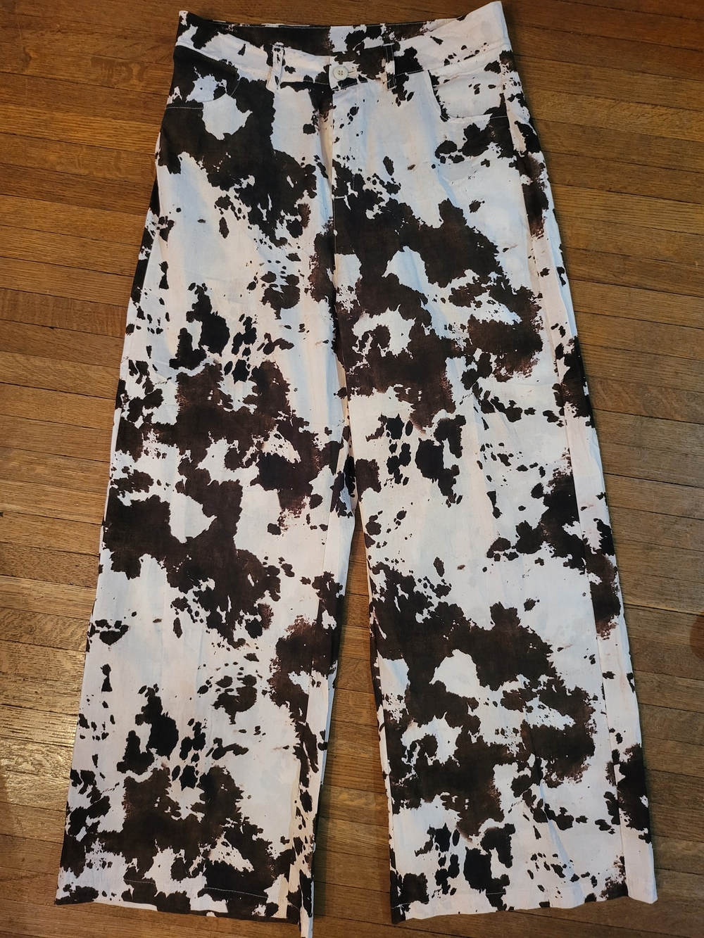 Elissia - Made In Italy- Cow-Print Wide Leg Pant